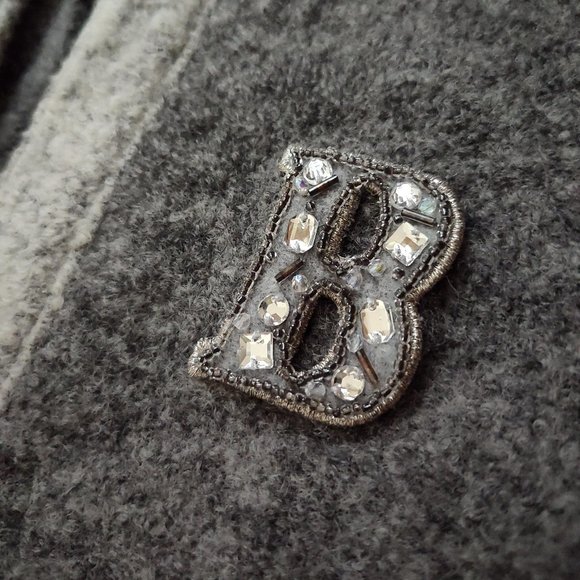 Balmain Alpaca Fur Crystal Monogram Letterman Varsity Cardigan - Picture 4 of 14